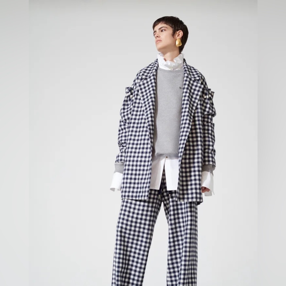 MOTHER OF PEARL no frills Plaid Emmett Coat size S